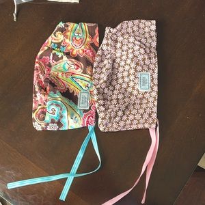 LOT OF 2 EUC Blue Sky Pony scrub hats